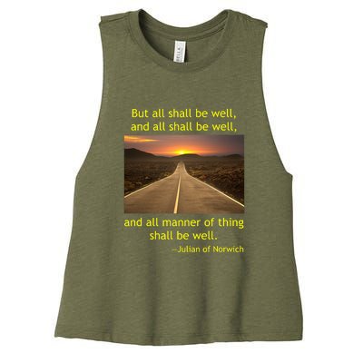 Julian Of Norwich All Shall Be Well Christian Heaven Hope Women's Racerback Cropped Tank