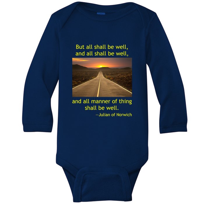 Julian Of Norwich All Shall Be Well Christian Heaven Hope Baby Long Sleeve Bodysuit