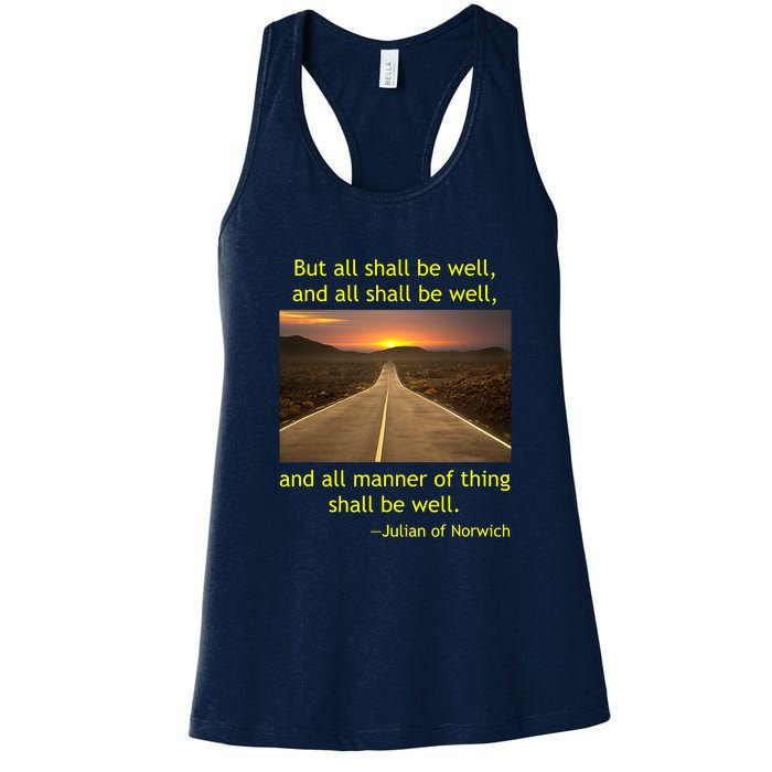 Julian Of Norwich All Shall Be Well Christian Heaven Hope Women's Racerback Tank