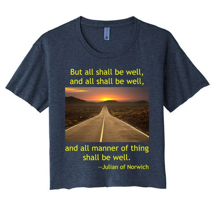 Julian Of Norwich All Shall Be Well Christian Heaven Hope Women's Crop Top Tee