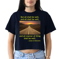 Julian Of Norwich All Shall Be Well Christian Heaven Hope Women's Crop Top Tee