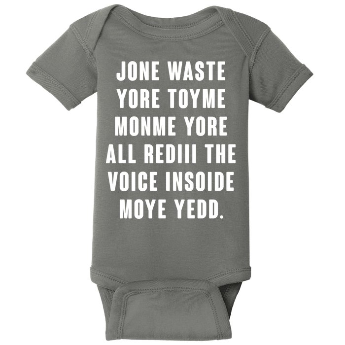 Jone Waste Yore Toye Monme Meme Baby Bodysuit