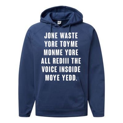 Jone Waste Yore Toye Monme Meme Performance Fleece Hoodie