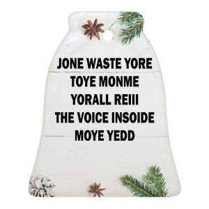 Jone Waste Yore Toye Monme Yorall RedIII Ceramic Bell Ornament