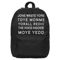 Jone Waste Yore Toye Monme Yorall RedIII Funny 16 in Basic Backpack