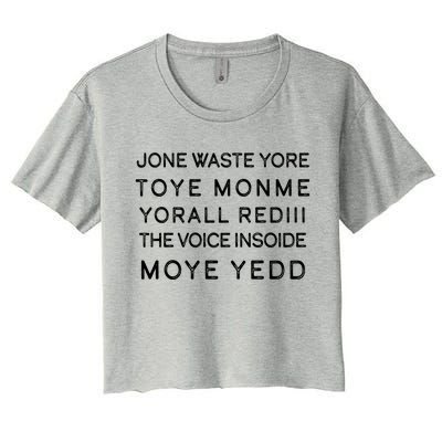 Jone Waste Yore Toye Monme Yorall RedIII Funny Women's Crop Top Tee