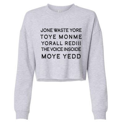 Jone Waste Yore Toye Monme Yorall RedIII Funny Cropped Pullover Crew