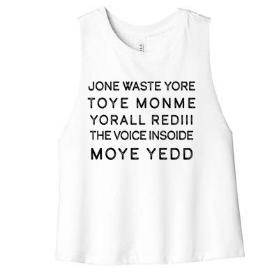 Jone Waste Yore Toye Monme Yorall RedIII Funny Women's Racerback Cropped Tank