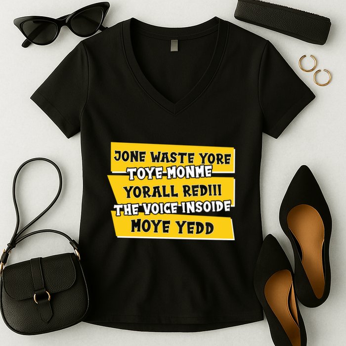 Jone Waste Yore Toye Monme Yorall Rediii The Voice InSoide Moye Yedd Women's V-Neck T-Shirt