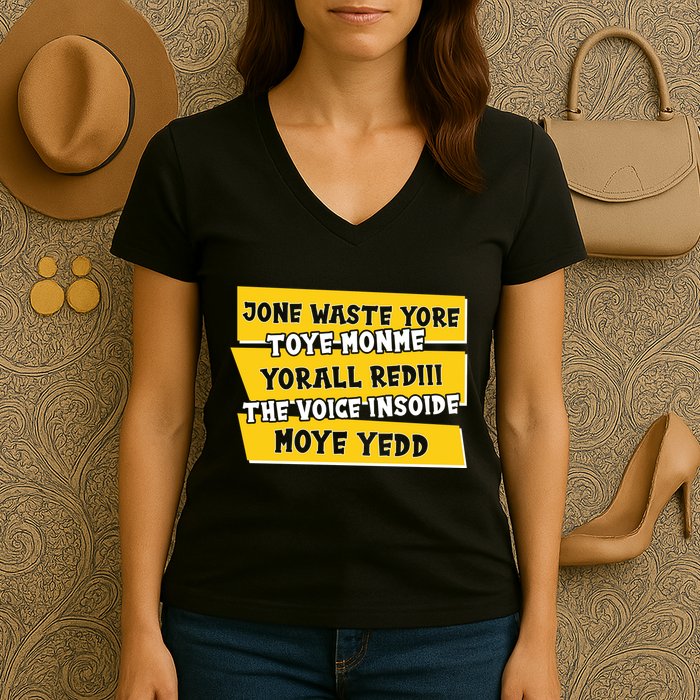 Jone Waste Yore Toye Monme Yorall Rediii The Voice InSoide Moye Yedd Women's V-Neck T-Shirt