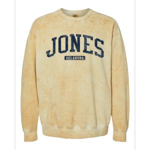 Jones Oklahoma Ok College Style Blue Colorblast Crewneck Sweatshirt