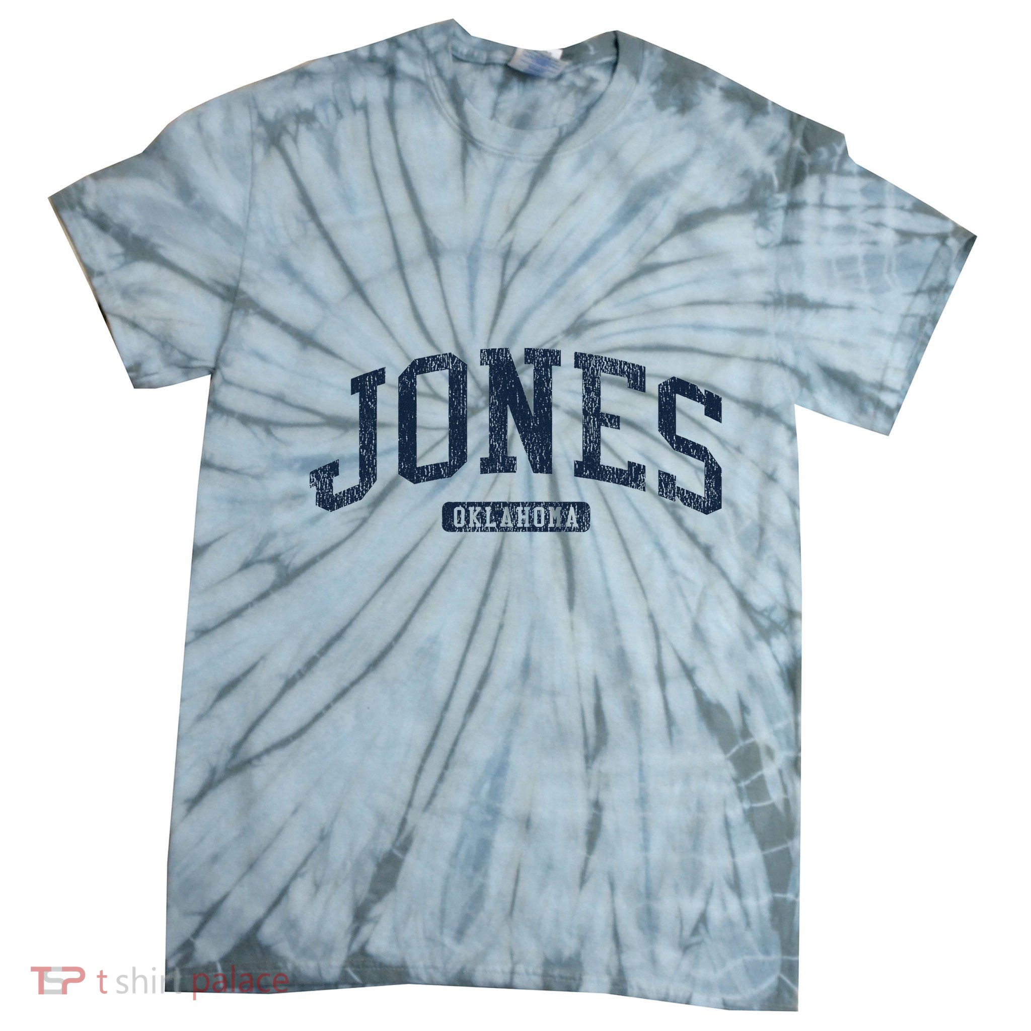 Jones Oklahoma Ok College Style Blue Tie-Dye T-Shirt