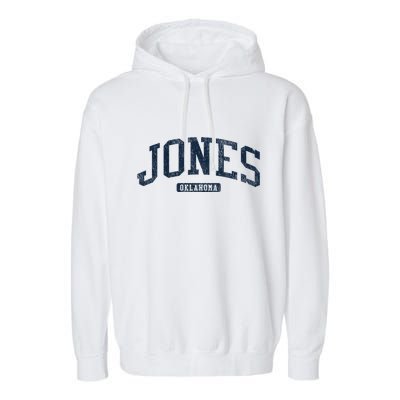 Jones Oklahoma Ok College Style Blue Garment-Dyed Fleece Hoodie