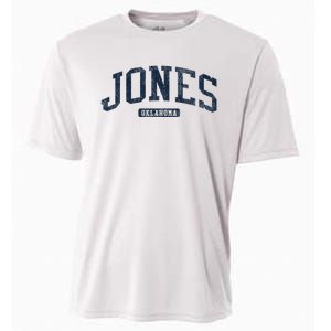 Jones Oklahoma Ok College Style Blue Cooling Performance Crew T-Shirt