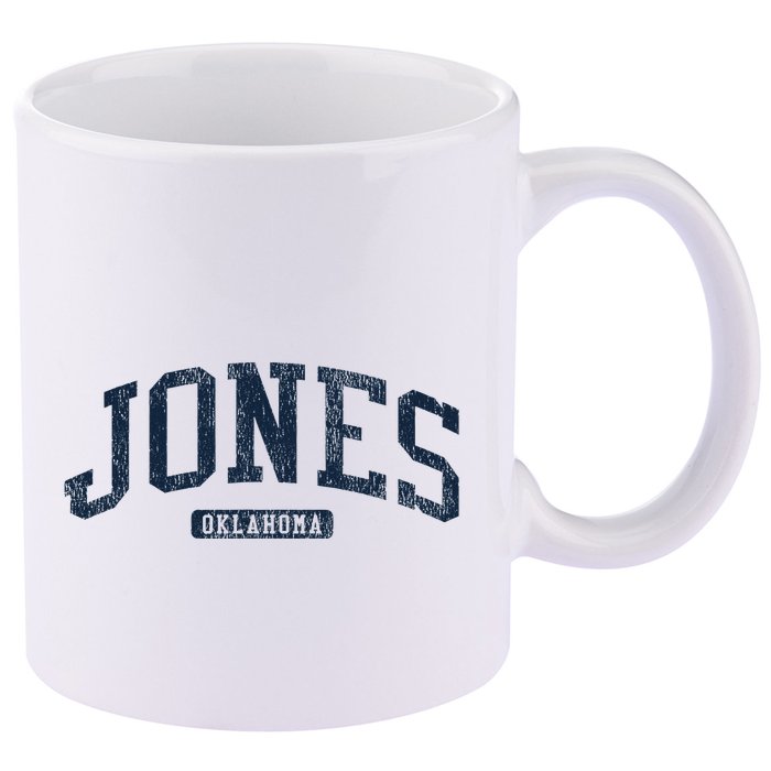 Jones Oklahoma Ok College Style Blue 11oz C Handle Ceramic Mug
