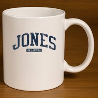 Jones Oklahoma Ok College Style Blue 11oz C Handle Ceramic Mug