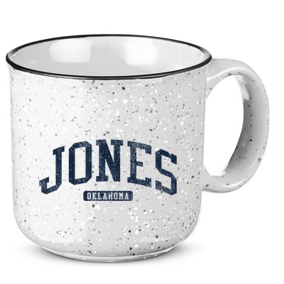 Jones Oklahoma Ok College Style Blue 15oz Campfire Ceramic Mug