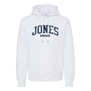 Jones Oklahoma Ok College Style Blue Premium Hoodie