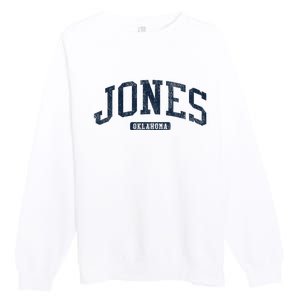 Jones Oklahoma Ok College Style Blue Premium Crewneck Sweatshirt