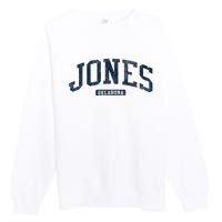 Jones Oklahoma Ok College Style Blue Premium Crewneck Sweatshirt