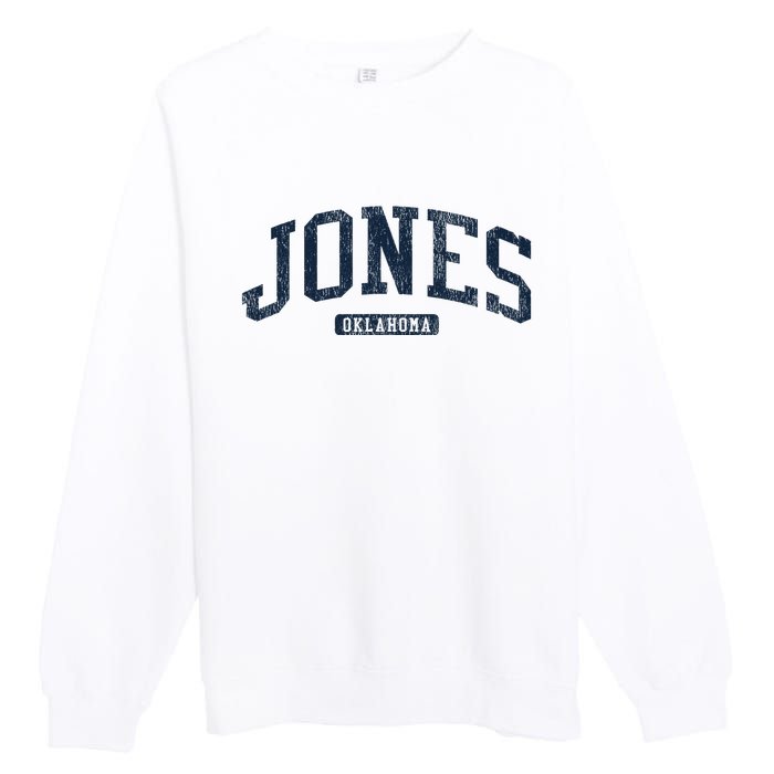 Jones Oklahoma Ok College Style Blue Premium Crewneck Sweatshirt