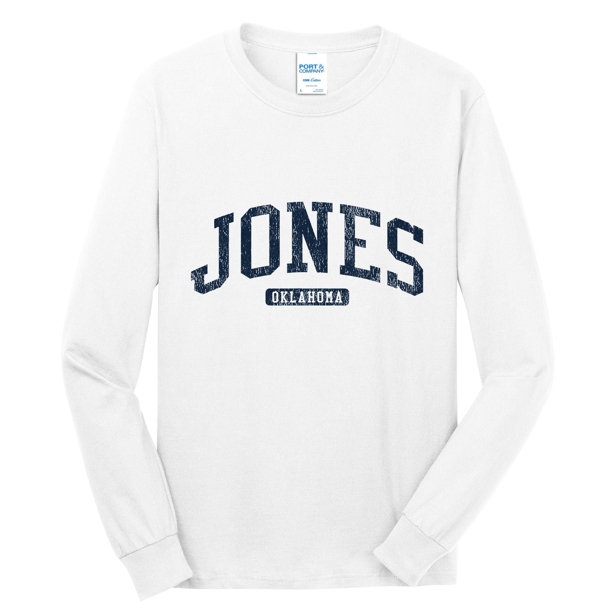 Jones Oklahoma Ok College Style Blue Tall Long Sleeve T-Shirt