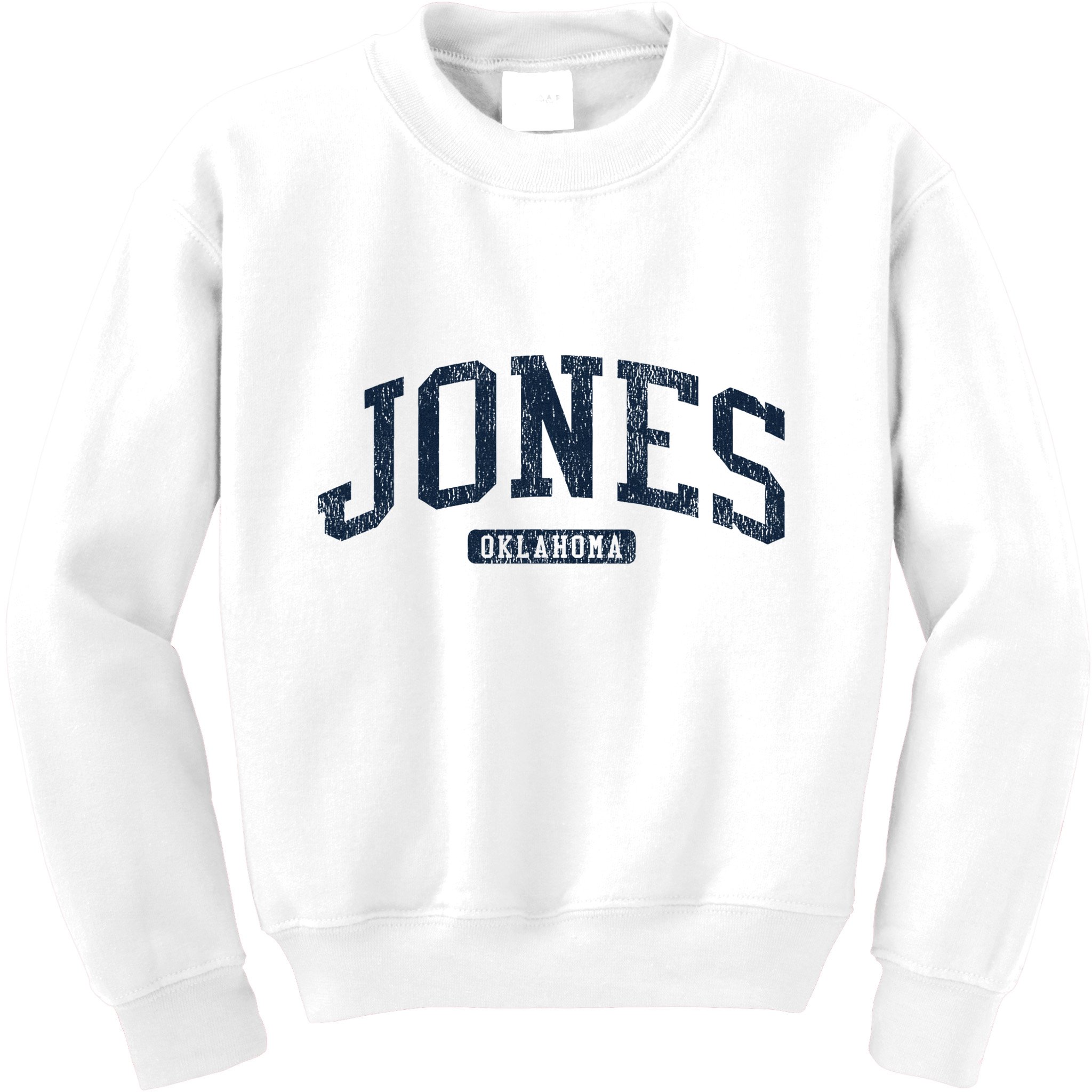 Jones Oklahoma Ok College Style Blue Kids Sweatshirt