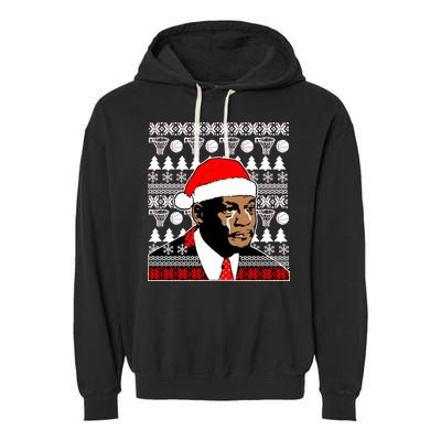 Jordan Crying Meme Ugly Christmas Sweater Design Garment-Dyed Fleece Hoodie