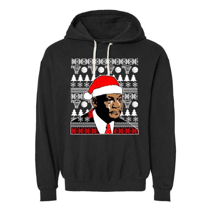 Jordan Crying Meme Ugly Christmas Sweater Design Garment-Dyed Fleece Hoodie