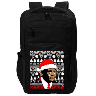 Jordan Crying Meme Ugly Christmas Sweater Design Impact Tech Backpack