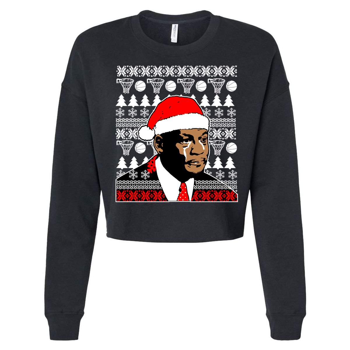 Jordan Crying Meme Ugly Christmas Sweater Design Cooling Performance Long Sleeve Crew