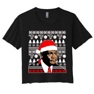 Jordan Crying Meme Ugly Christmas Sweater Design Crop Top