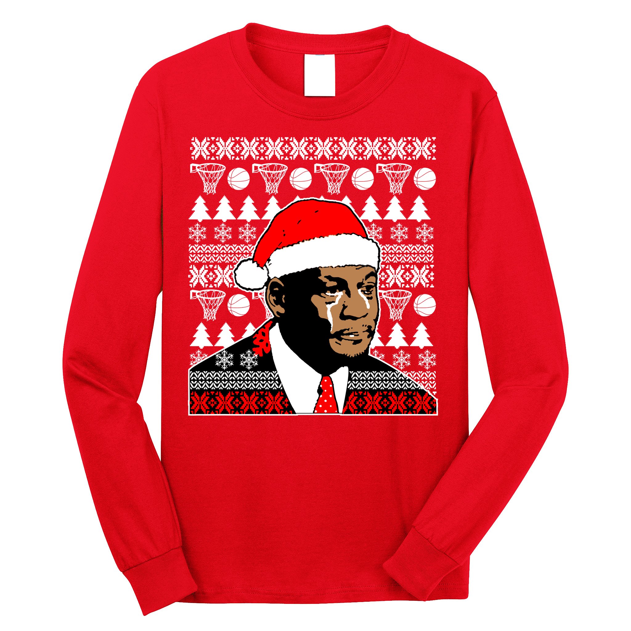 Jordan Crying Meme Ugly Christmas Sweater Design Long Sleeve Shirt