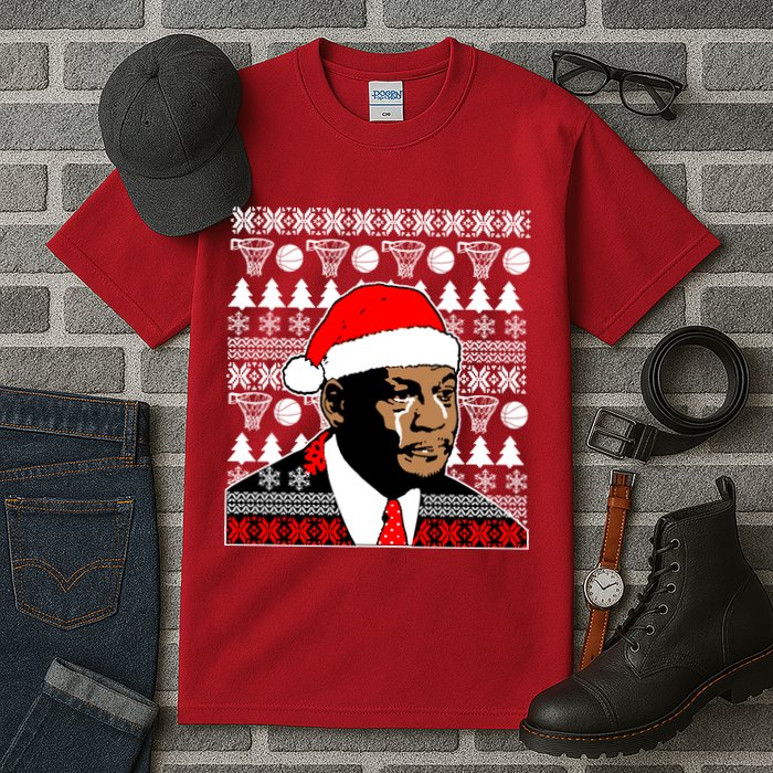 Jordan Crying Meme Ugly Christmas Sweater Design Tall T-Shirt