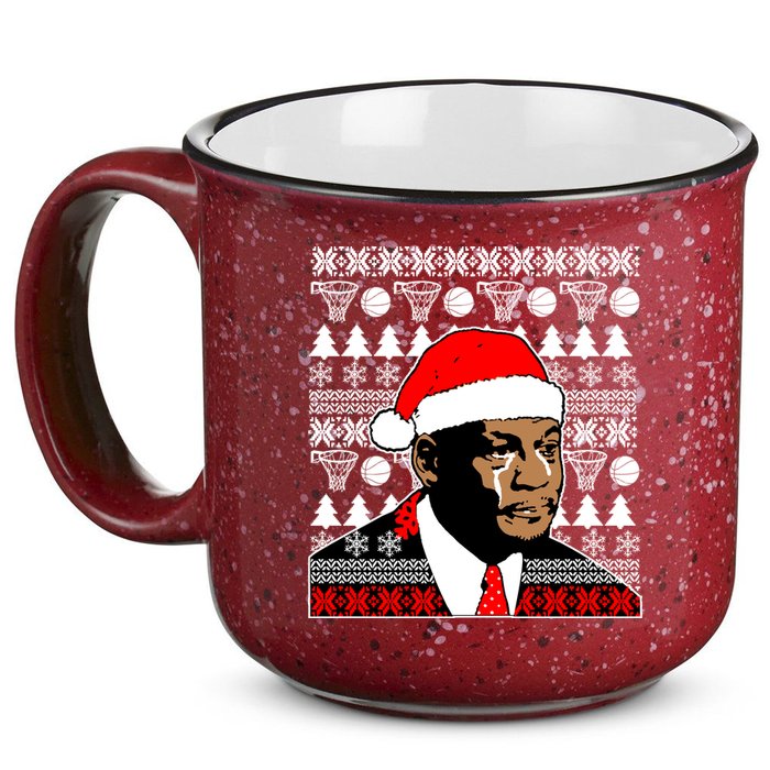 Jordan Crying Meme Ugly Christmas Sweater Design 15oz Campfire Ceramic Mug