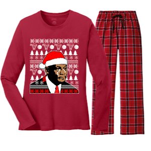 Jordan Crying Meme Ugly Christmas Sweater Design Women's Long Sleeve Flannel Pajama Set 