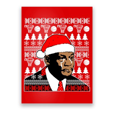 Jordan Crying Meme Ugly Christmas Sweater Design Poster