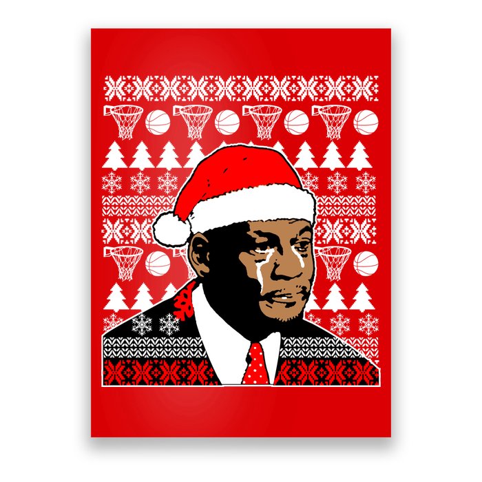 Jordan Crying Meme Ugly Christmas Sweater Design Poster