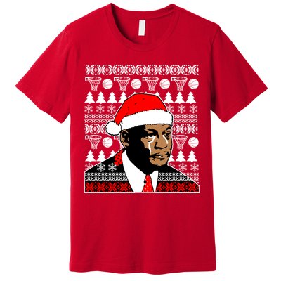 Jordan Crying Meme Ugly Christmas Sweater Design Premium T-Shirt