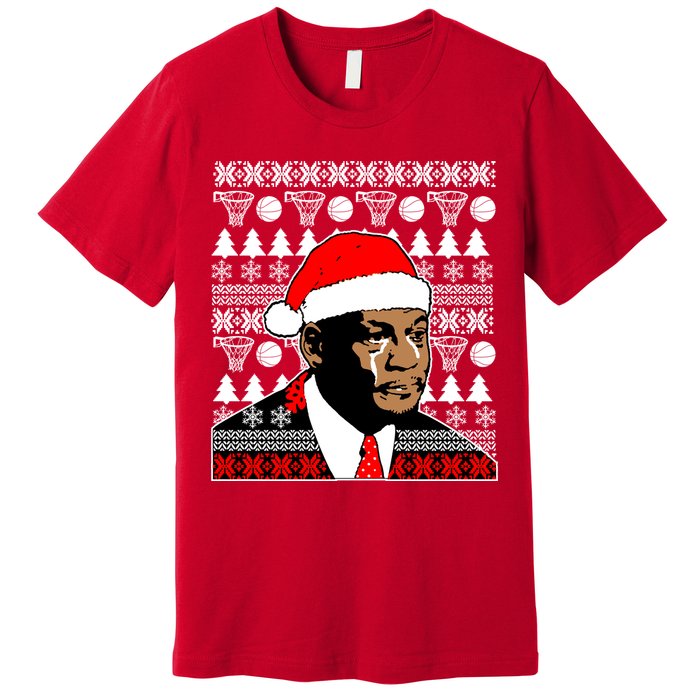 Jordan Crying Meme Ugly Christmas Sweater Design Premium T-Shirt
