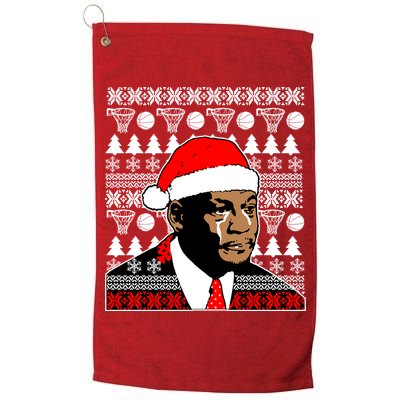 Jordan Crying Meme Ugly Christmas Sweater Design Golf Towel