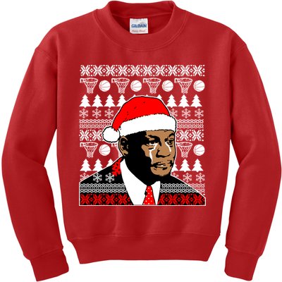 Jordan Crying Meme Ugly Christmas Sweater Design Kids Sweatshirt