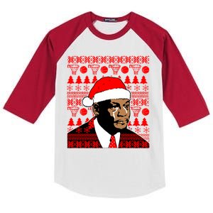 Jordan Crying Meme Ugly Christmas Sweater Design Kids Colorblock Raglan Jersey