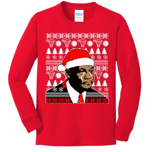 Jordan Crying Meme Ugly Christmas Sweater Design Kids Long Sleeve Shirt