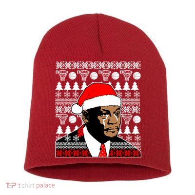 Jordan Crying Meme Ugly Christmas Sweater Design Short Acrylic Beanie