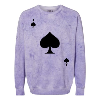 Jack Of Spades Playing Card Spades Poker Bridge Player Costume Colorblast Crewneck Sweatshirt