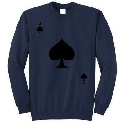 Jack Of Spades Playing Card Spades Poker Bridge Player Costume Tall Sweatshirt