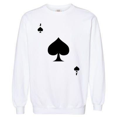 Jack Of Spades Playing Card Spades Poker Bridge Player Costume Garment-Dyed Sweatshirt