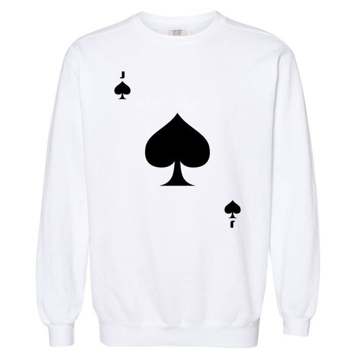 Jack Of Spades Playing Card Spades Poker Bridge Player Costume Garment-Dyed Sweatshirt