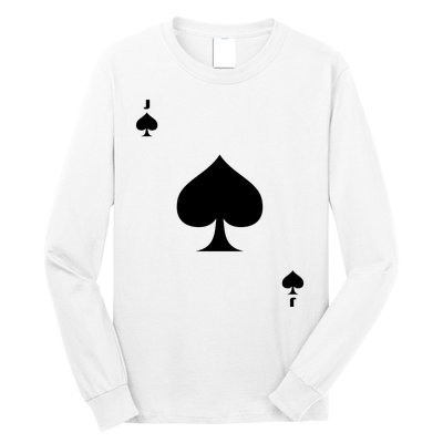 Jack Of Spades Playing Card Spades Poker Bridge Player Costume Long Sleeve Shirt